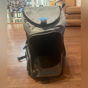 gray sherpa dog carrier with lifetime warranty booksack or carrier